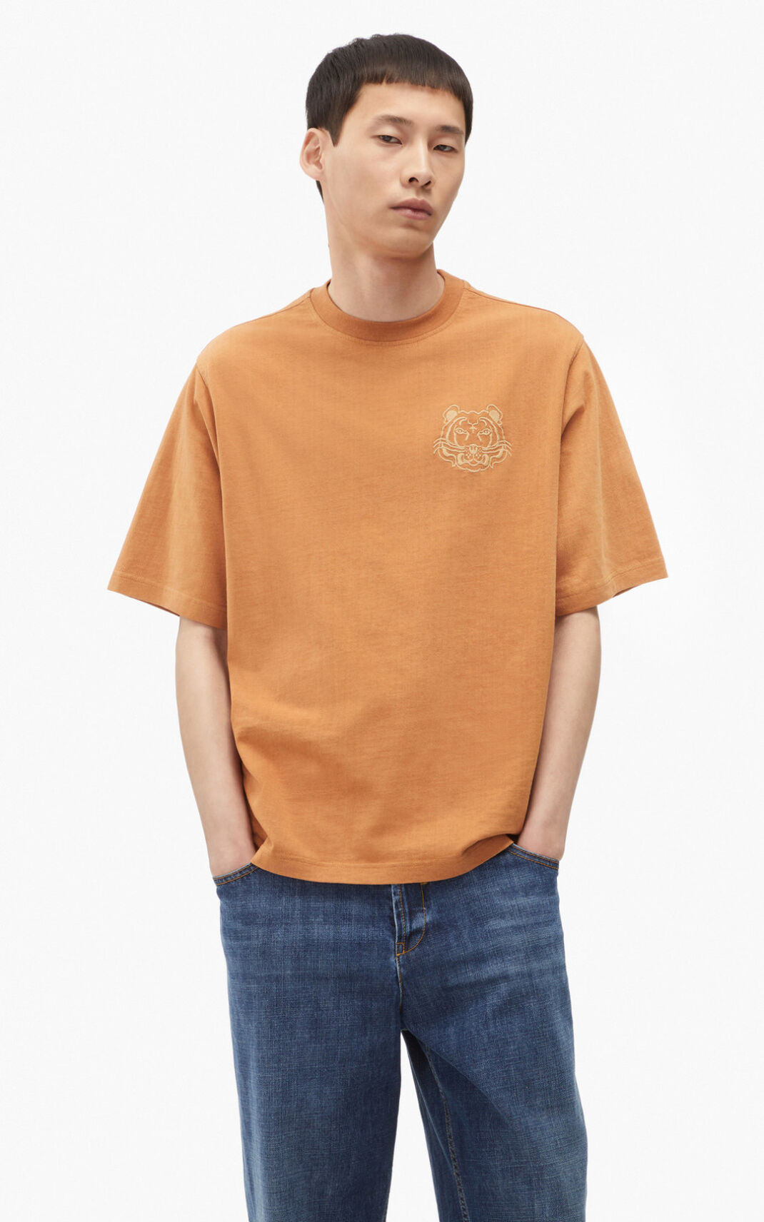 Kenzo RE/relaxed casual μπλουζακια ανδρικα καφε | GR759978